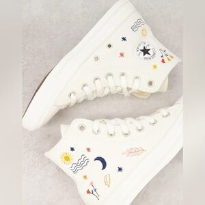 Converse Chuck Taylor All Star Hi sneakers in off white with embroidery